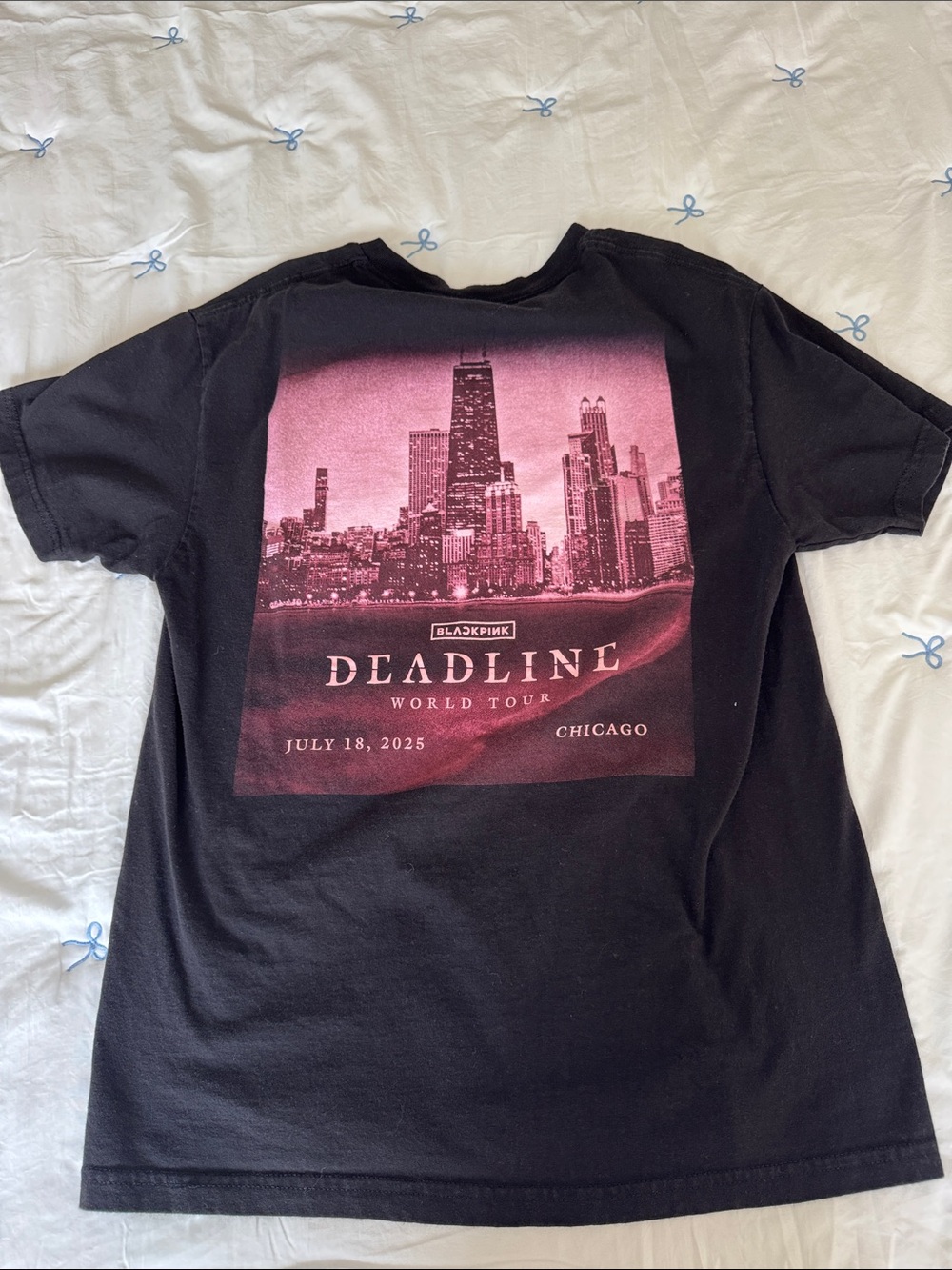 Blackpink Deadline World Tour Chicago Graphic Tee - Black with Pink Print